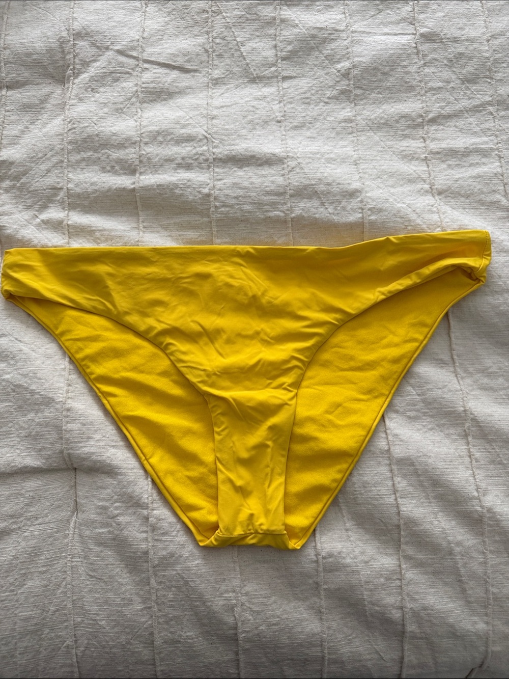 Womens Large Yellow Bikini Bottom - Bright Solid Swim Brief